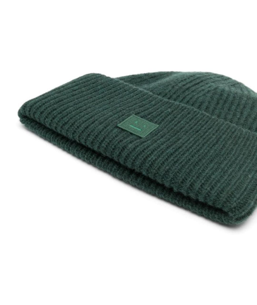 ACNE STUDIOS Зеленая шерстяная шапка, фото 2
