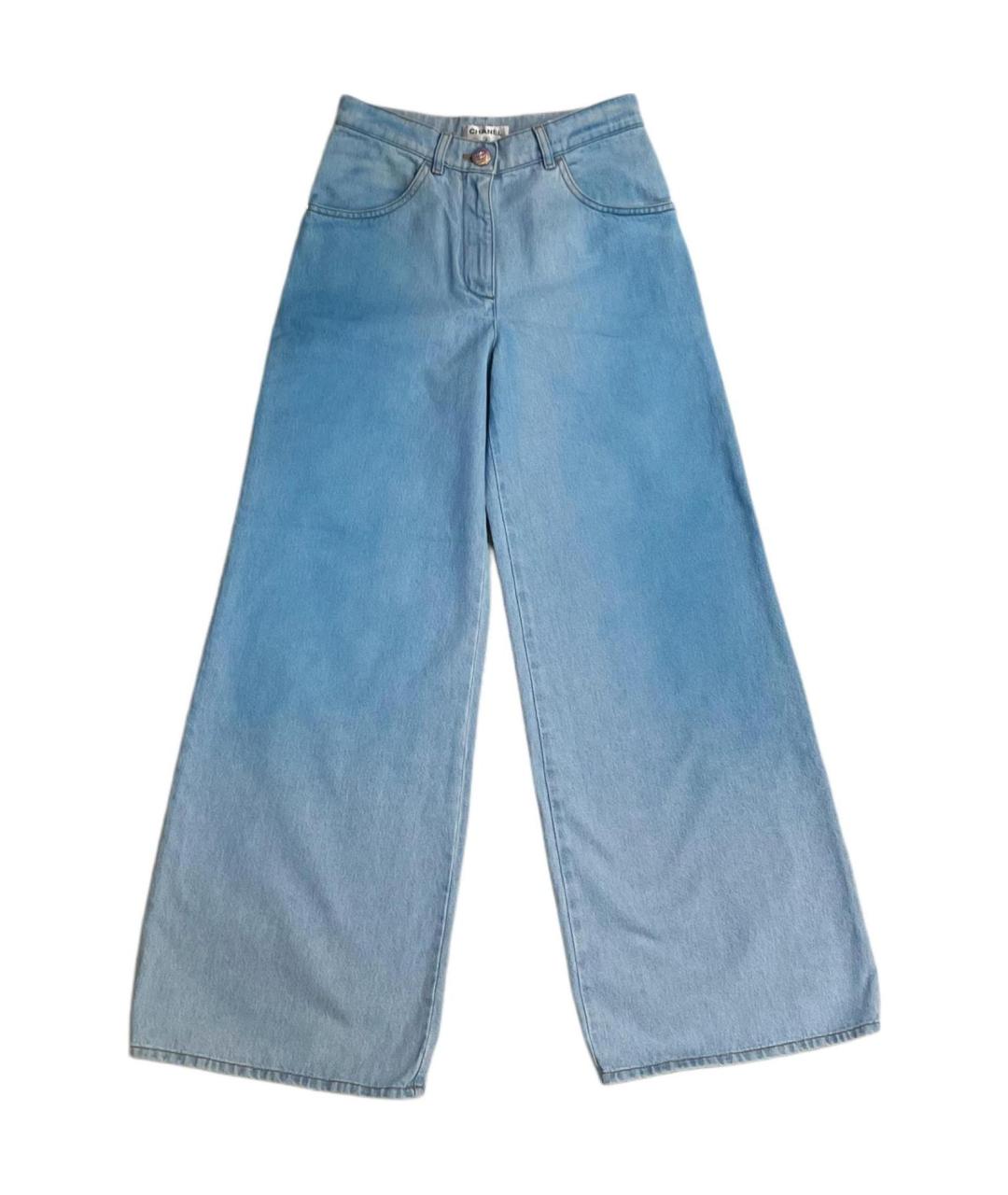 CHANEL Синие хлопковые прямые джинсы, фото 7