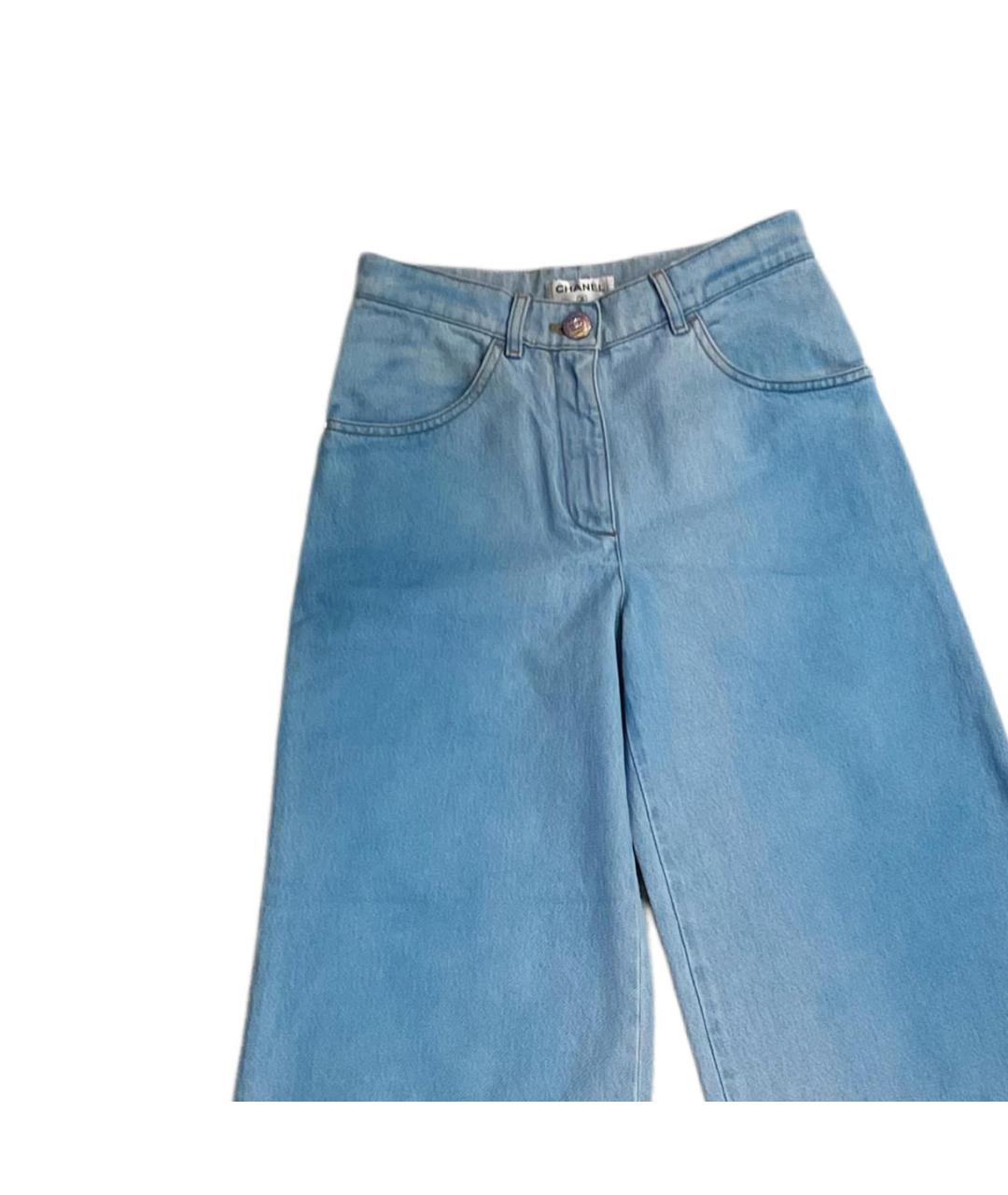 CHANEL Синие хлопковые прямые джинсы, фото 4