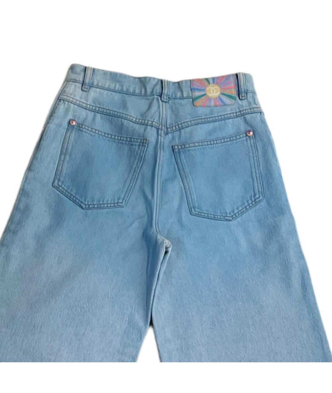 CHANEL Синие хлопковые прямые джинсы, фото 5