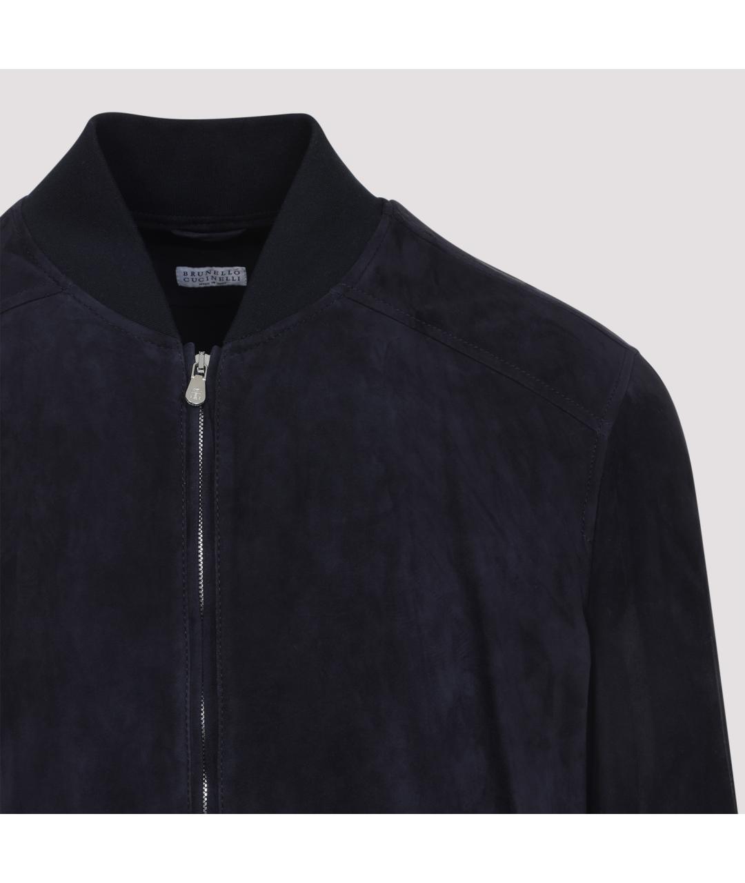 BRUNELLO CUCINELLI Темно-синяя замшевая куртка, фото 6