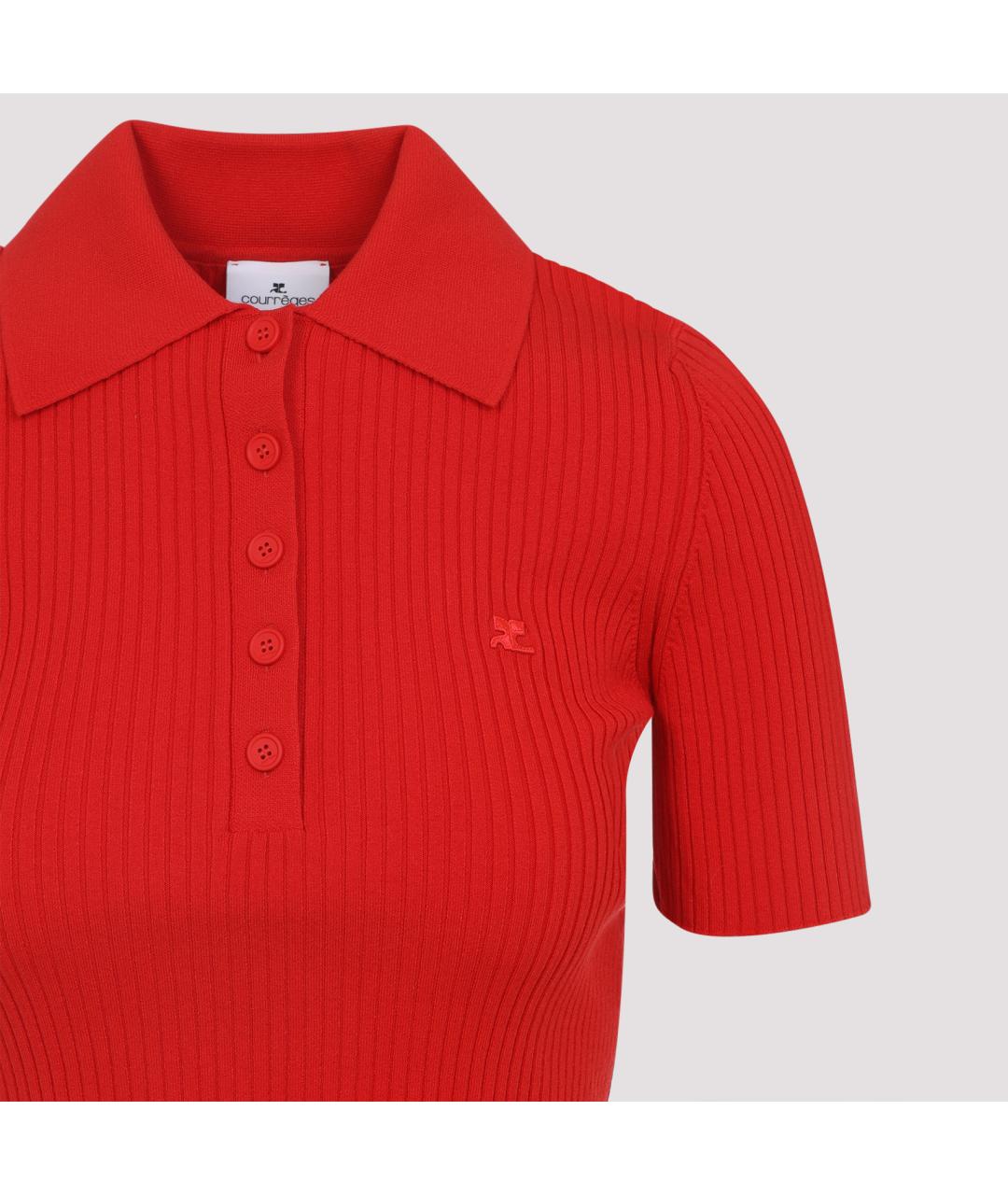 COURREGES Красная вискозная футболка, фото 5
