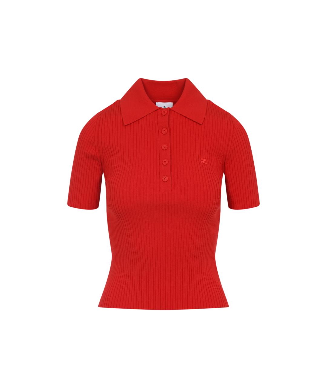 COURREGES Красная вискозная футболка, фото 1