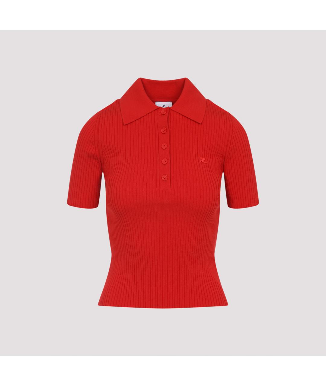 COURREGES Красная вискозная футболка, фото 3