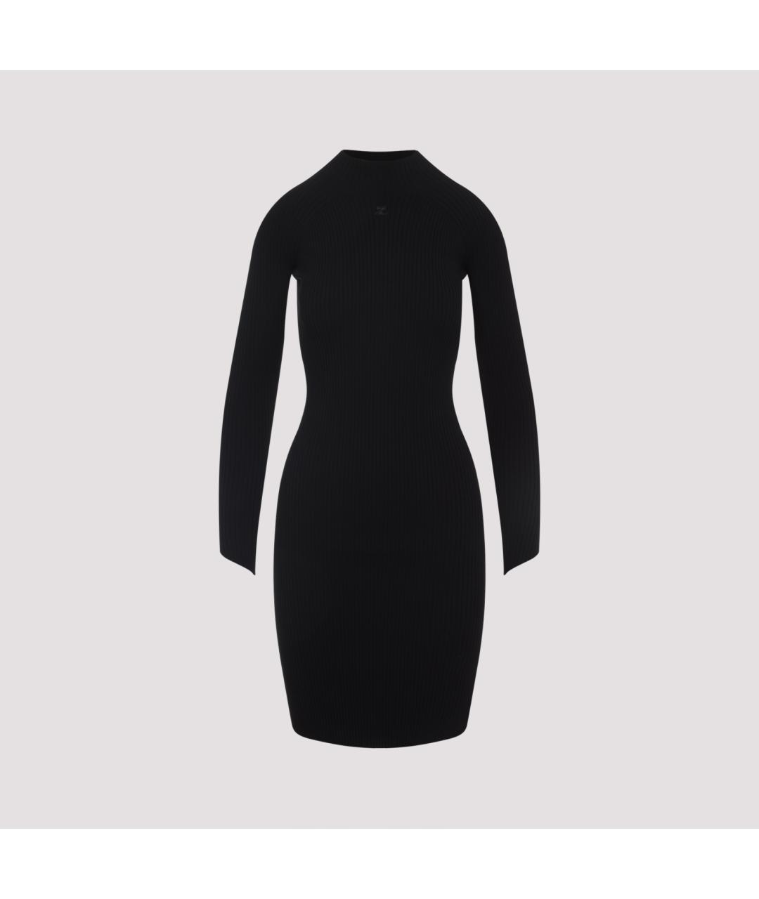 COURREGES Черное вискозное повседневное платье, фото 2