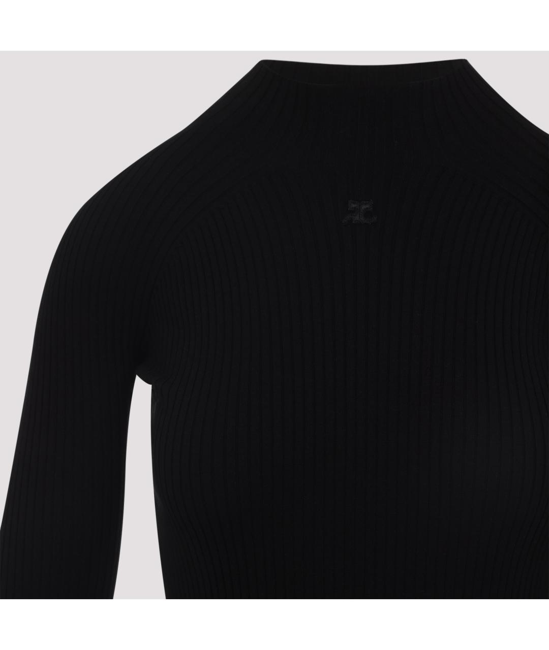 COURREGES Черное вискозное повседневное платье, фото 5