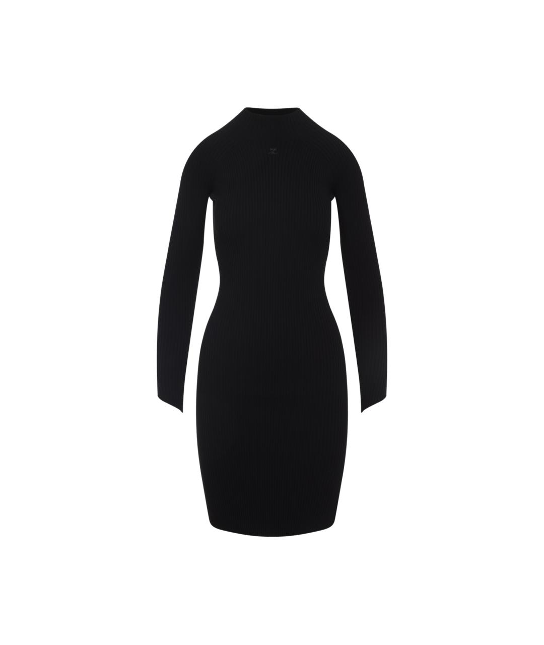 COURREGES Черное вискозное повседневное платье, фото 1