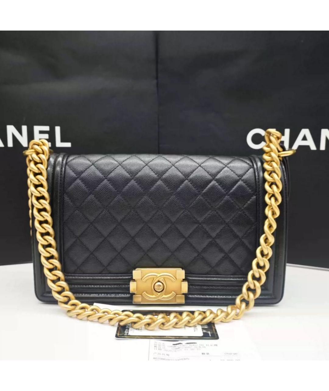 CHANEL Черная кожаная сумка через плечо, фото 7