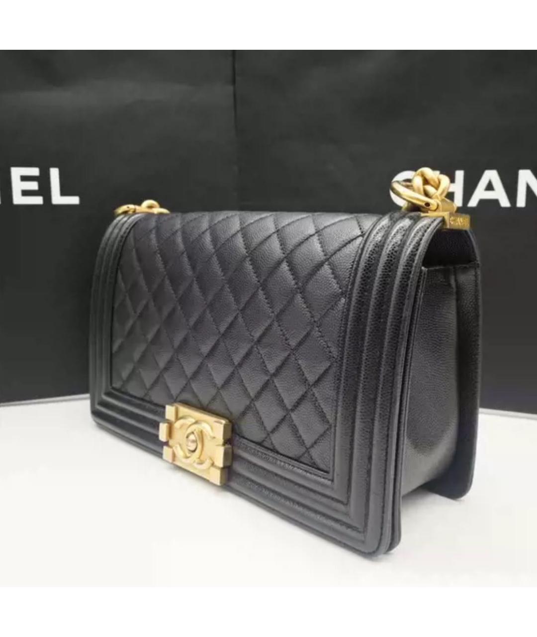 CHANEL Черная кожаная сумка через плечо, фото 4