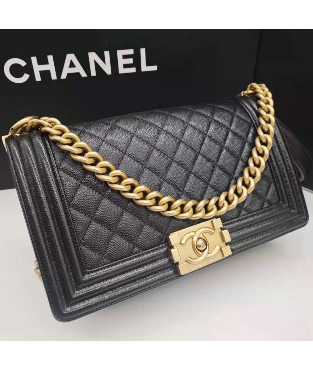 CHANEL Черная кожаная сумка через плечо, фото 5