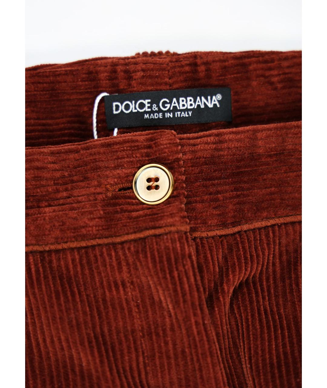 DOLCE&GABBANA Коричневые хлопковые брюки широкие, фото 6