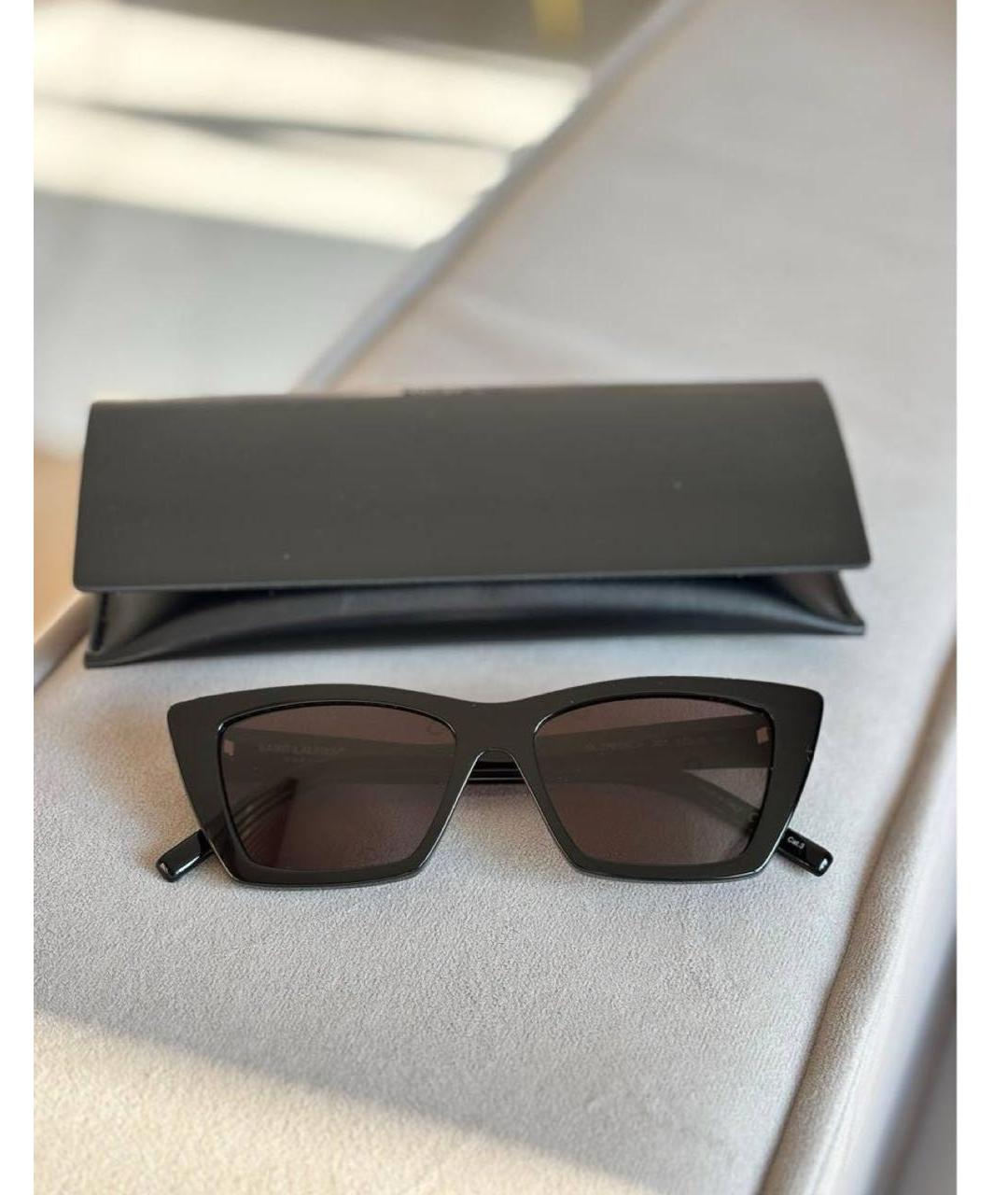 SAINT LAURENT Черные пластиковые солнцезащитные очки, фото 2