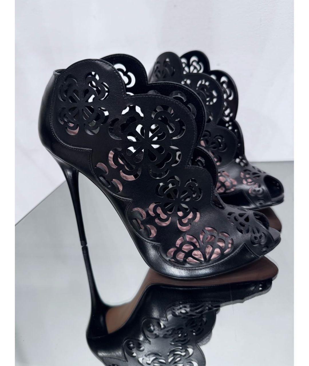 ALEXANDER MCQUEEN Черные кожаные ботильоны, фото 5