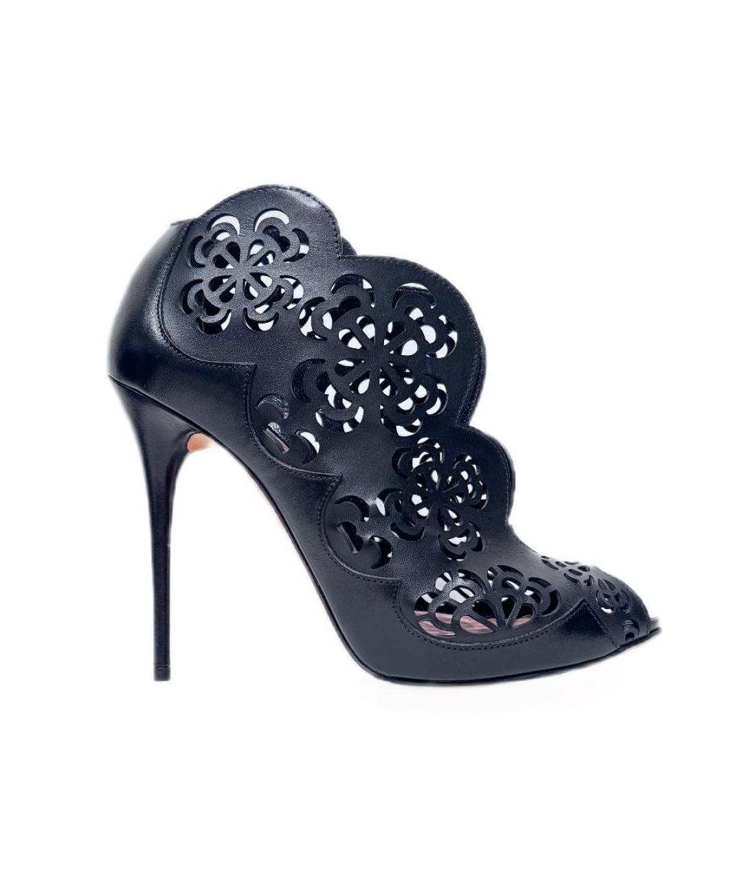 ALEXANDER MCQUEEN Черные кожаные ботильоны, фото 1