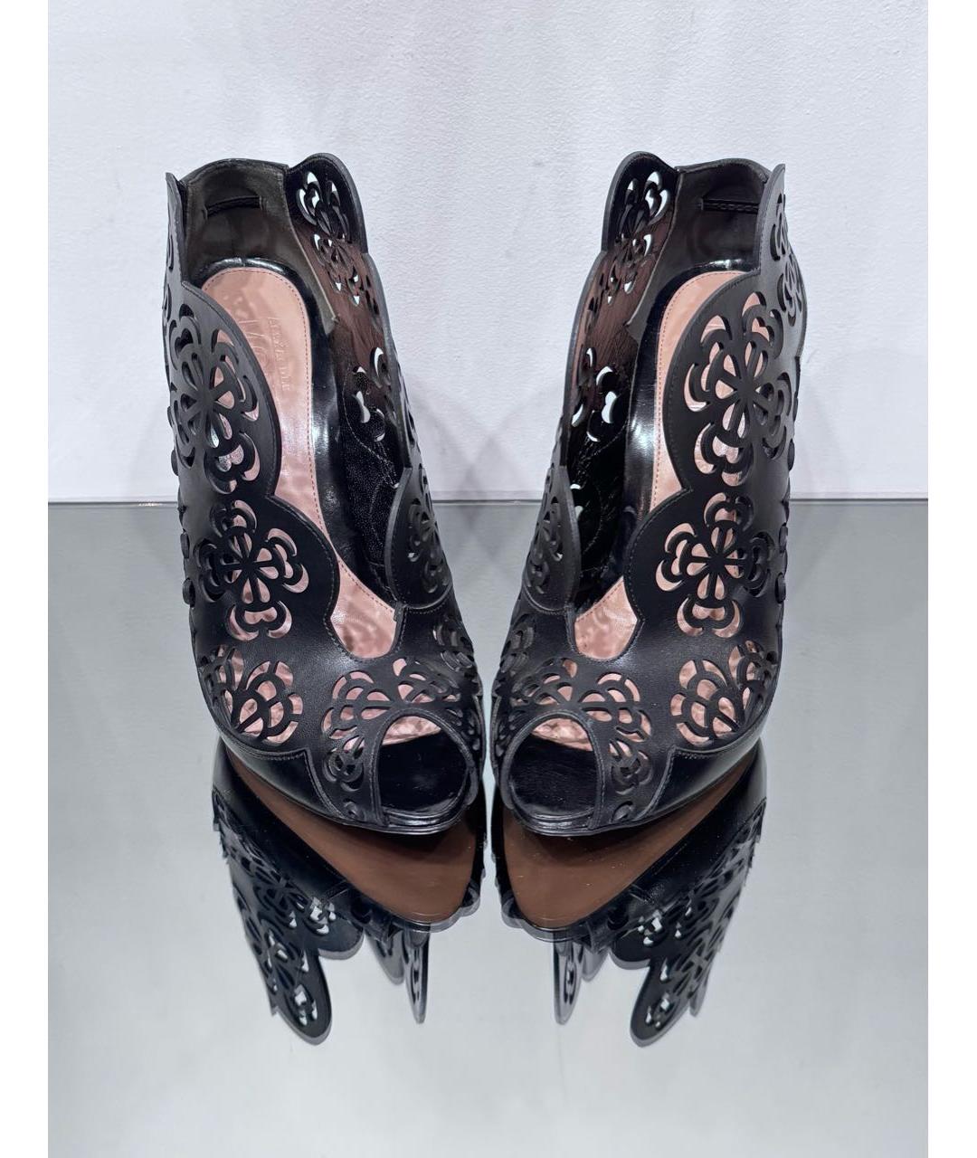 ALEXANDER MCQUEEN Черные кожаные ботильоны, фото 2