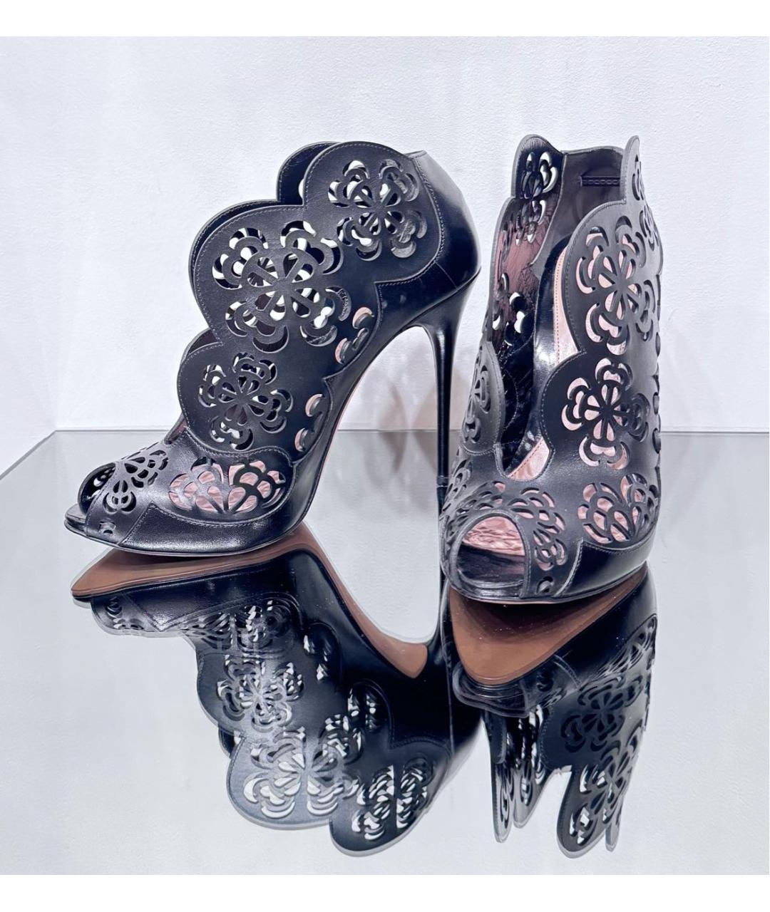 ALEXANDER MCQUEEN Черные кожаные ботильоны, фото 3