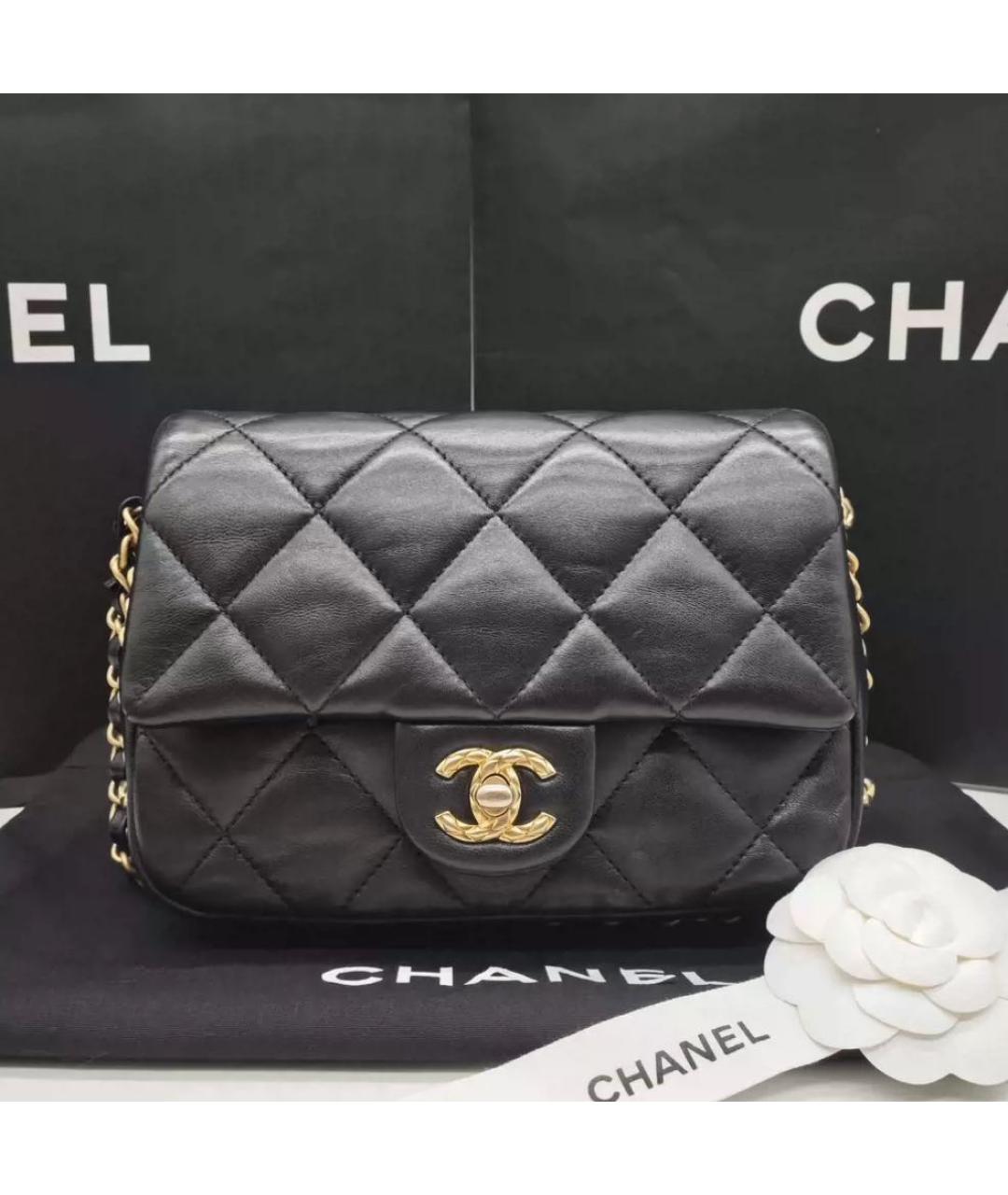 CHANEL Черная кожаная сумка через плечо, фото 2