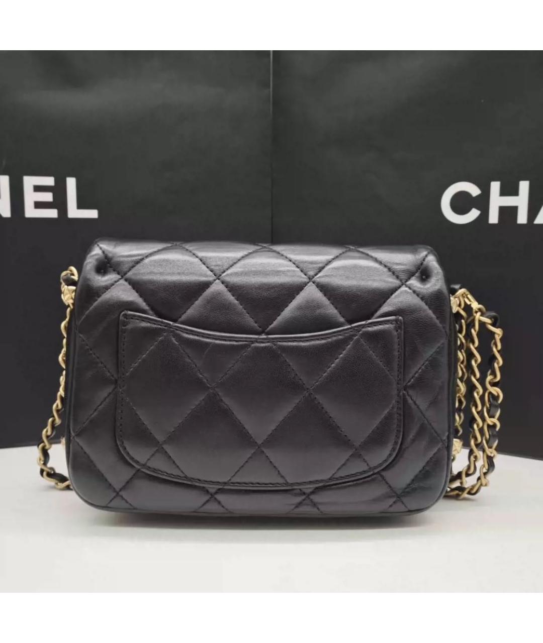 CHANEL Черная кожаная сумка через плечо, фото 3