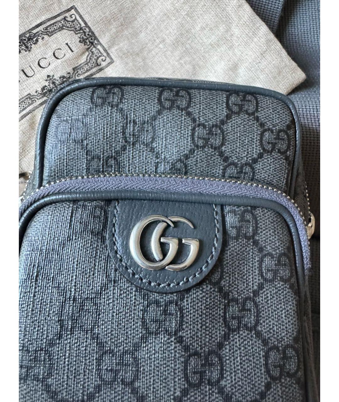 GUCCI Антрацитовая сумка на плечо, фото 7
