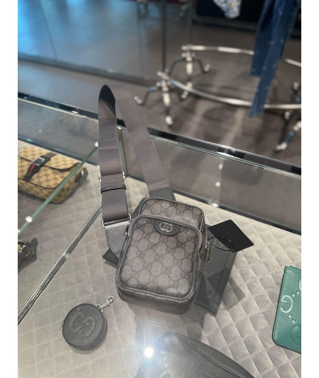 GUCCI Антрацитовая сумка на плечо, фото 4