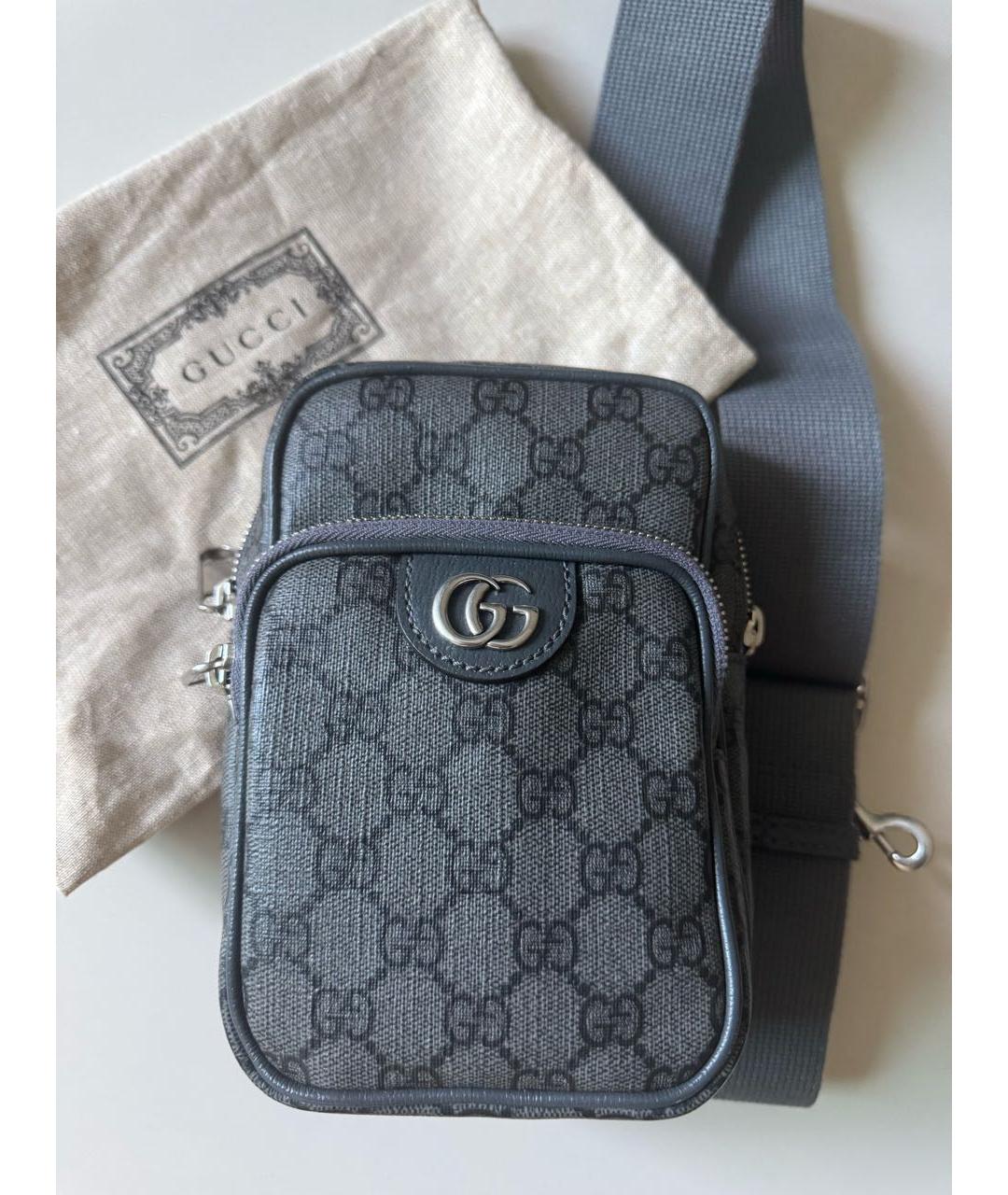 GUCCI Антрацитовая сумка на плечо, фото 5