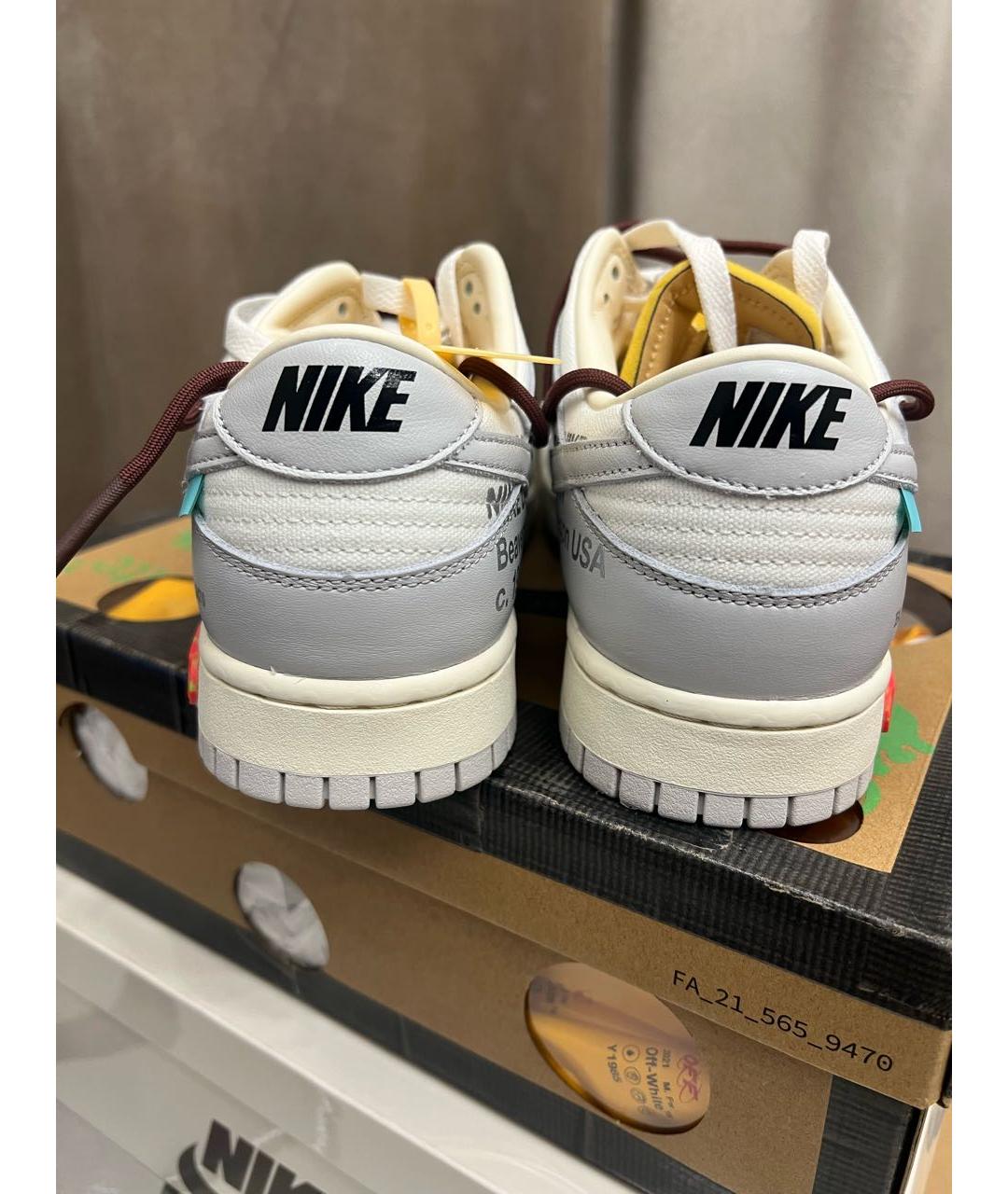 NIKE X OFF-WHITE Серые низкие кроссовки / кеды, фото 4