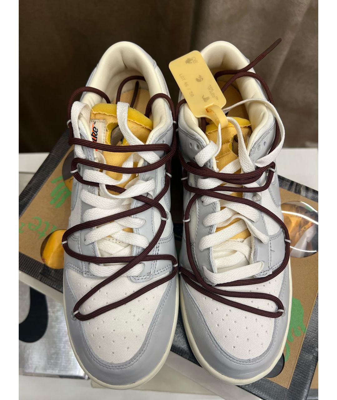 NIKE X OFF-WHITE Серые низкие кроссовки / кеды, фото 2