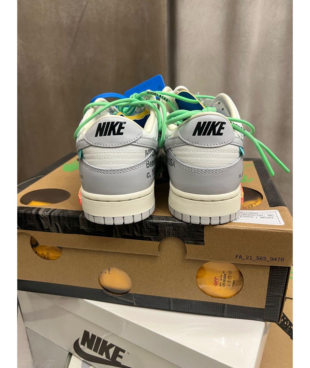 NIKE X OFF-WHITE Серые низкие кроссовки / кеды, фото 2