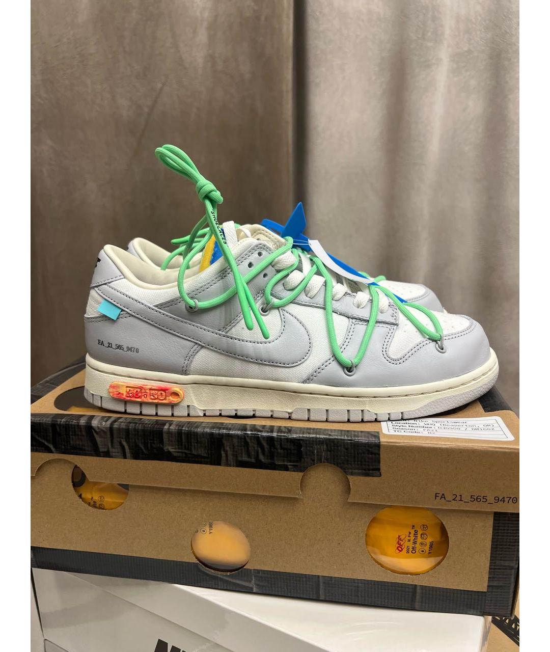 NIKE X OFF-WHITE Серые низкие кроссовки / кеды, фото 6