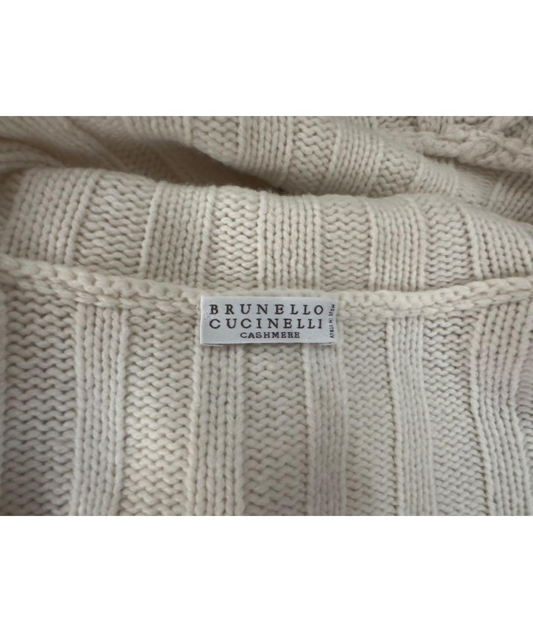 BRUNELLO CUCINELLI Белый кашемировый джемпер / свитер, фото 3