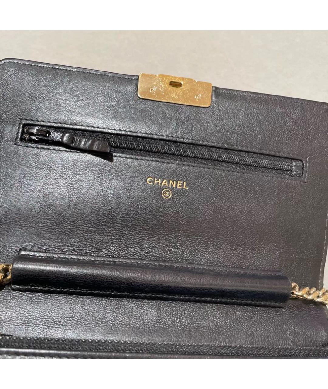 CHANEL Черная кожаная сумка через плечо, фото 7
