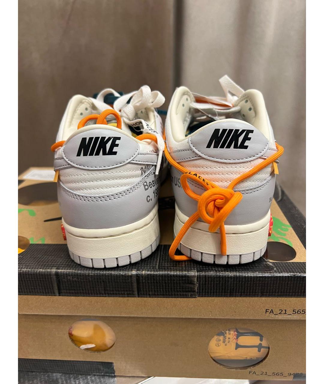 NIKE X OFF-WHITE Серые низкие кроссовки / кеды, фото 4