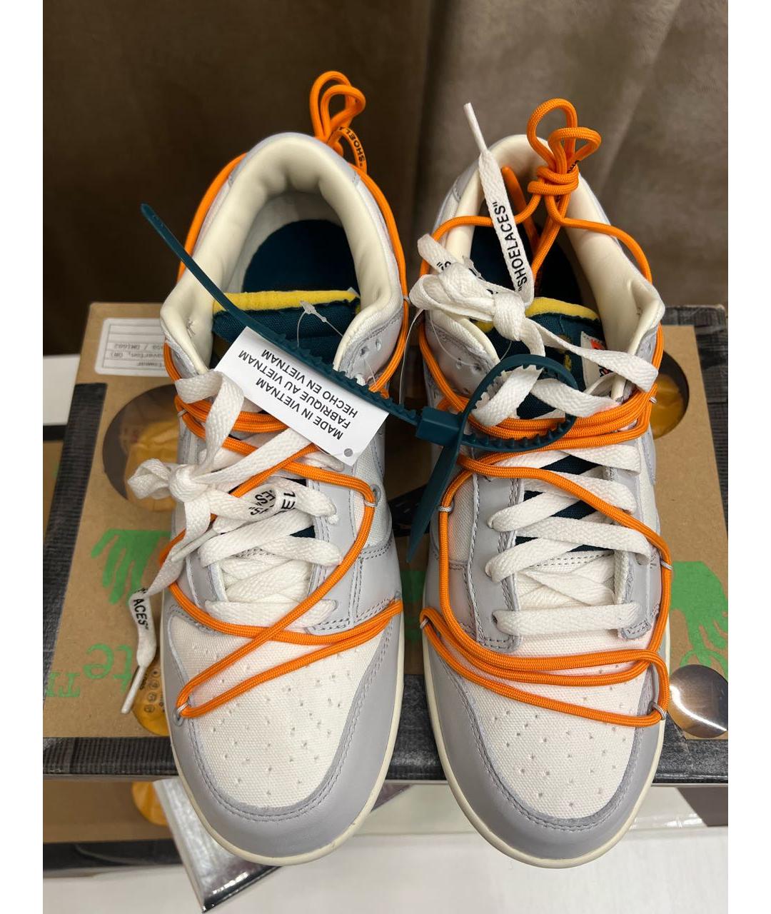NIKE X OFF-WHITE Серые низкие кроссовки / кеды, фото 2