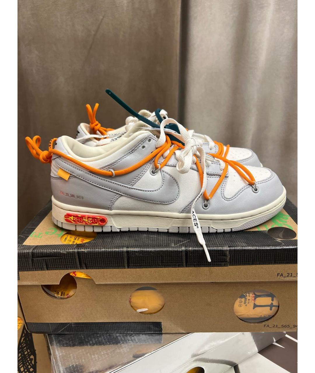 NIKE X OFF-WHITE Серые низкие кроссовки / кеды, фото 6