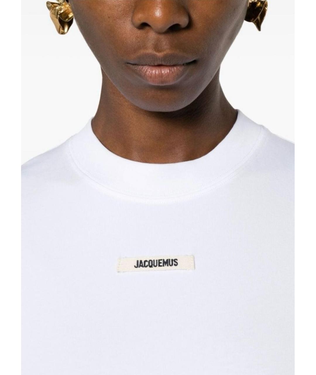 JACQUEMUS Белая хлопковая футболка, фото 4