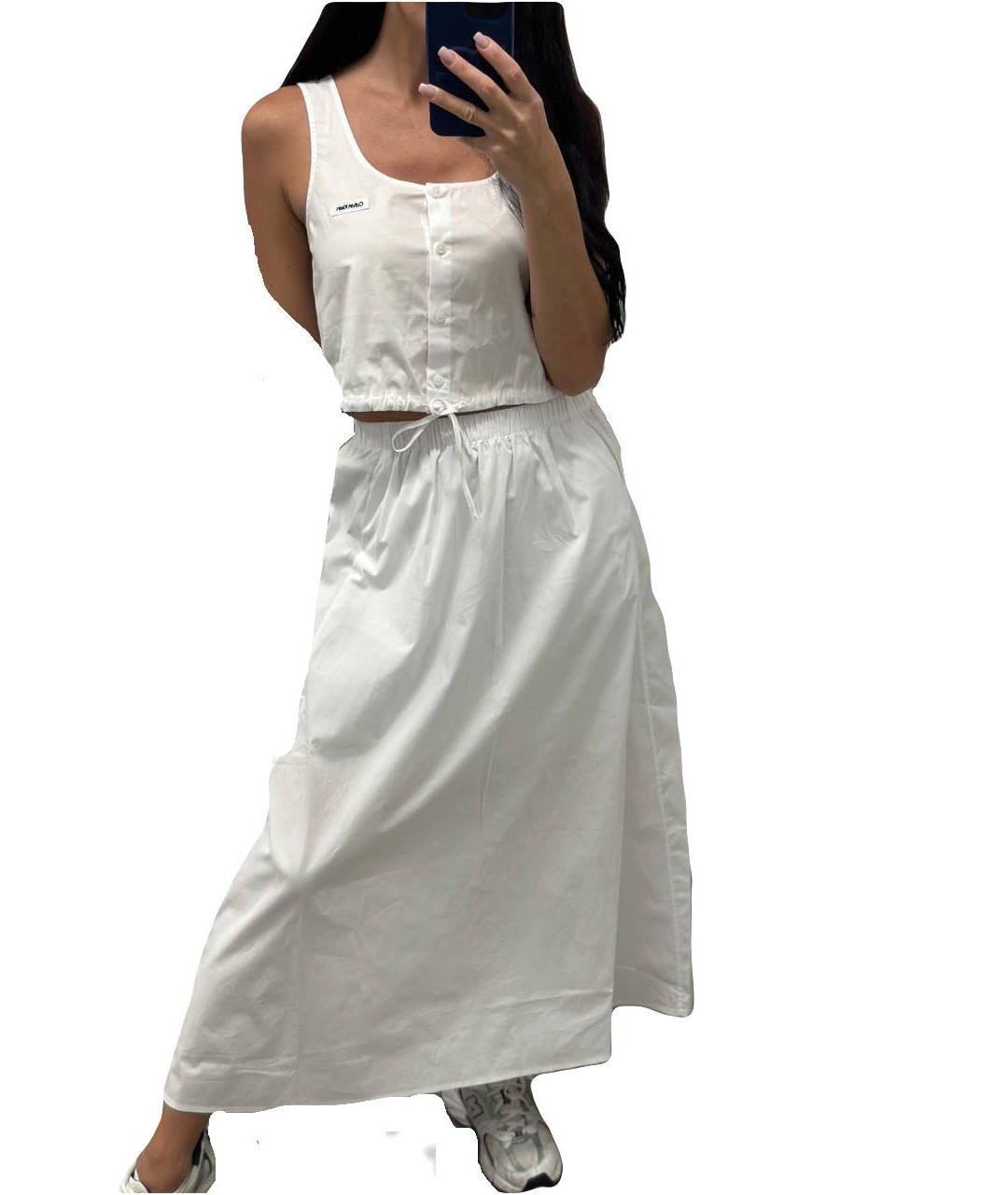 CALVIN KLEIN Белый хлопковый костюм с юбками, фото 3