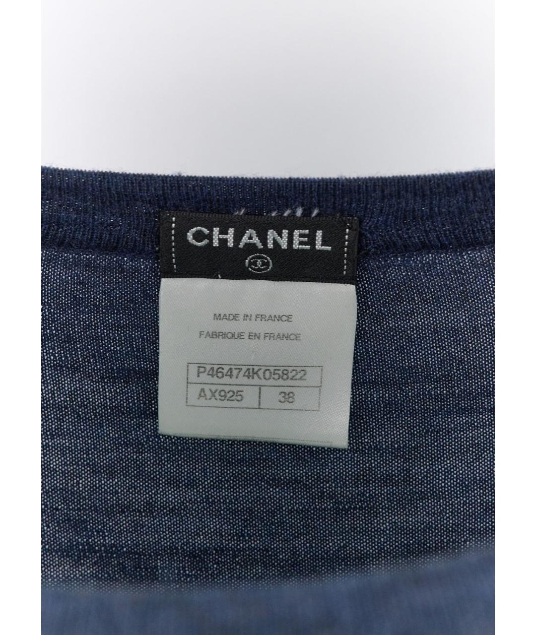 CHANEL Синее шерстяное повседневное платье, фото 4