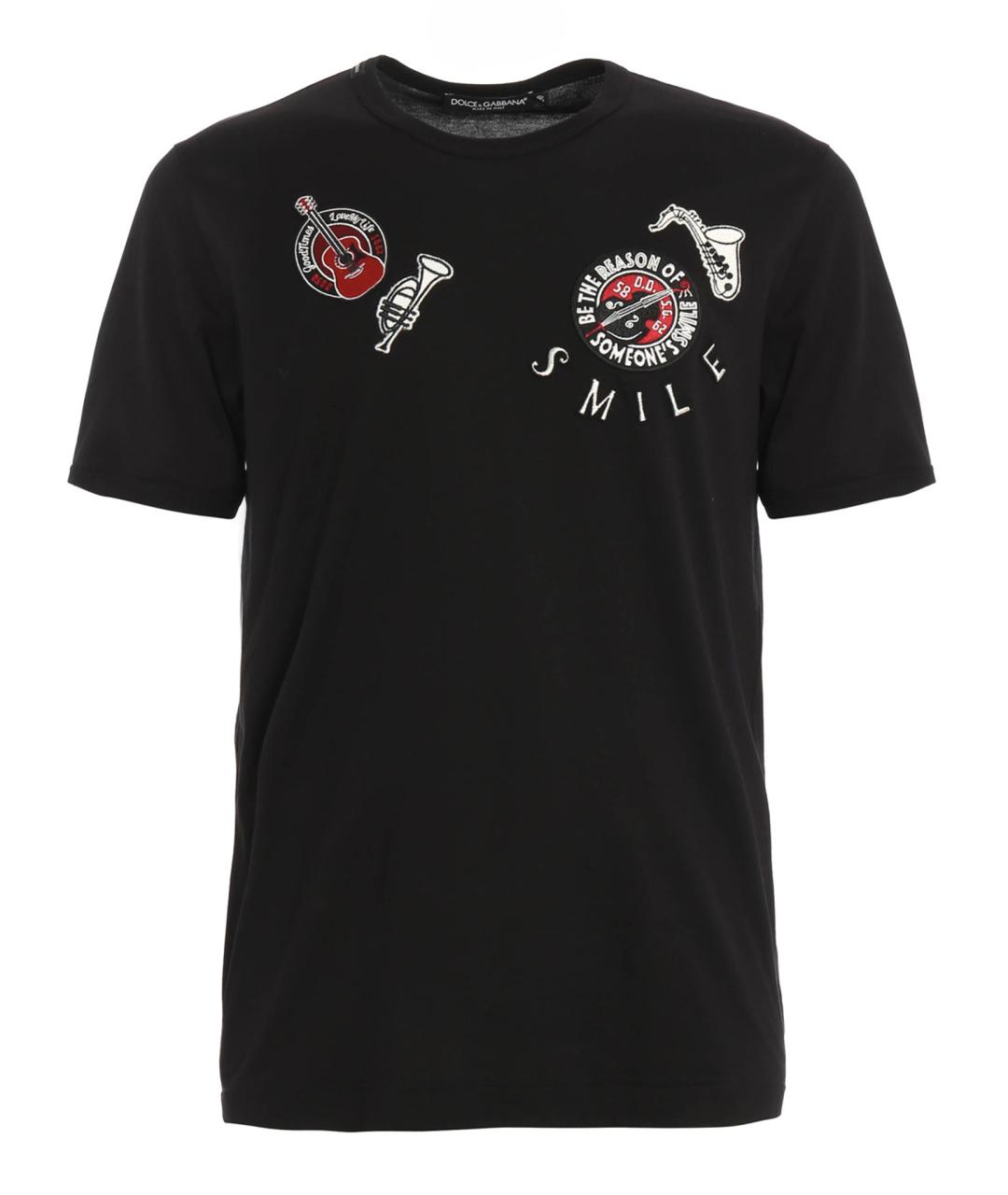 DOLCE&GABBANA Черная хлопковая футболка, фото 1