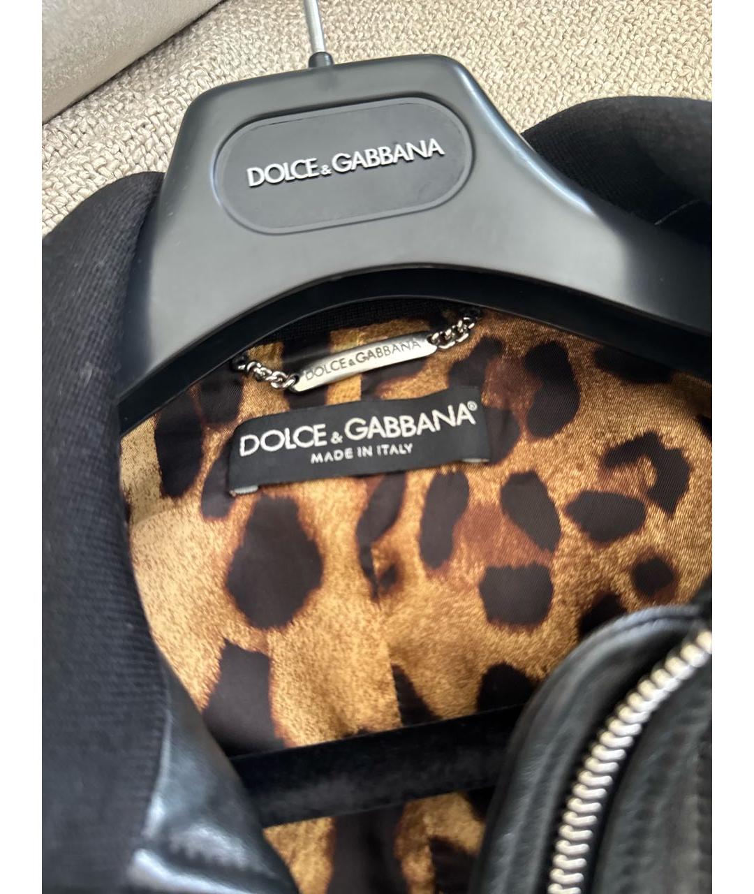 DOLCE&GABBANA Черная кожаная куртка, фото 3