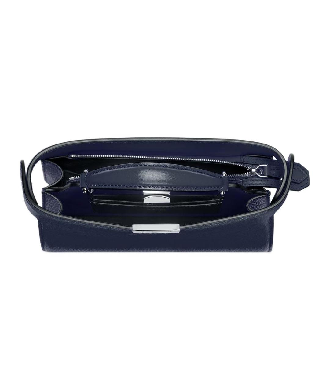 FENDI Темно-синяя кожаная сумка на плечо, фото 4
