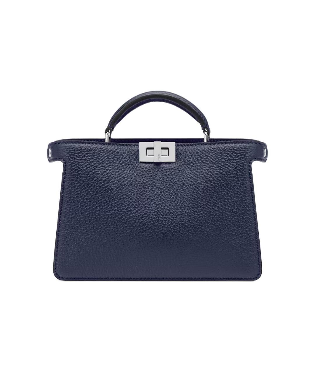 FENDI Темно-синяя кожаная сумка на плечо, фото 1