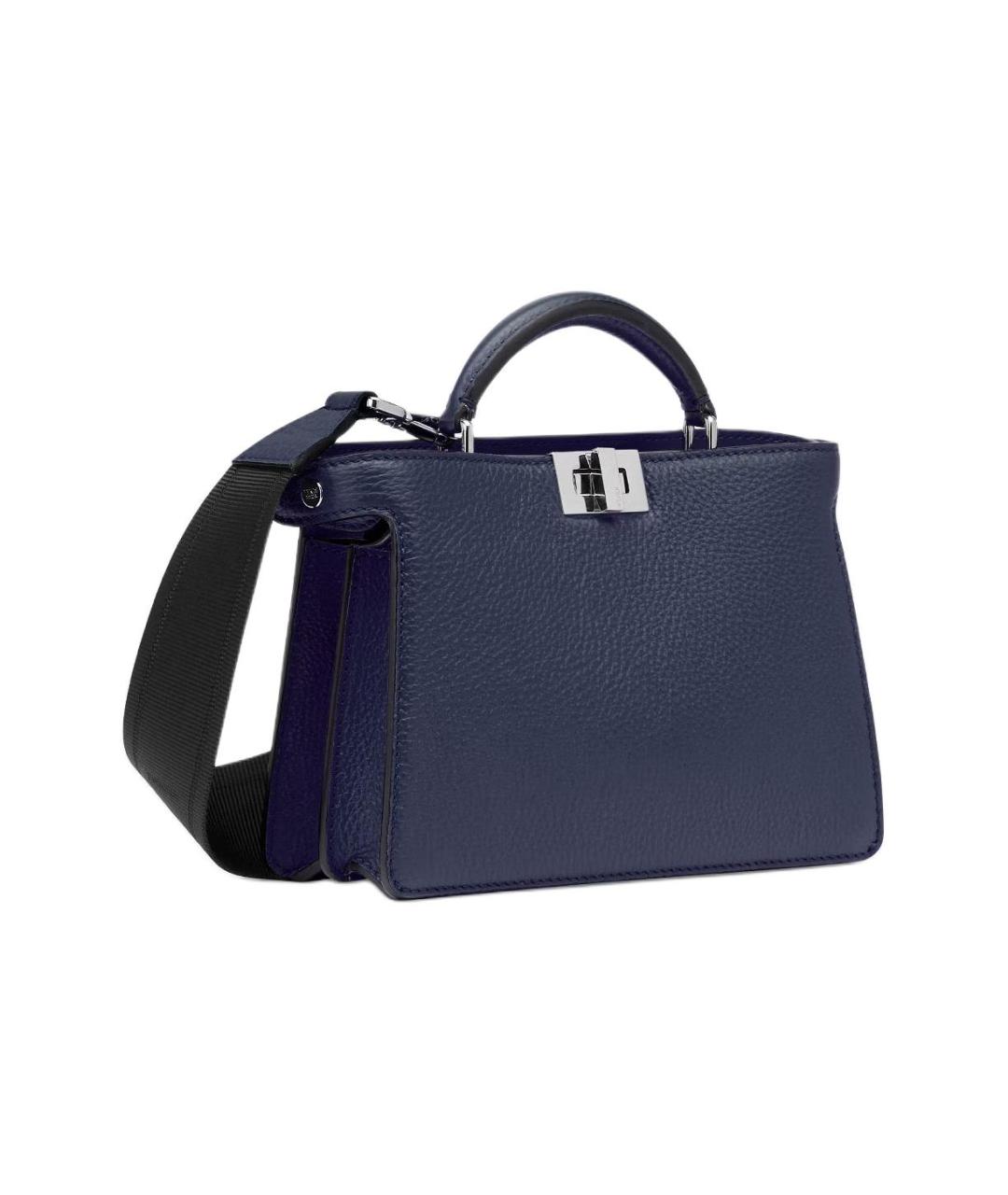 FENDI Темно-синяя кожаная сумка на плечо, фото 2