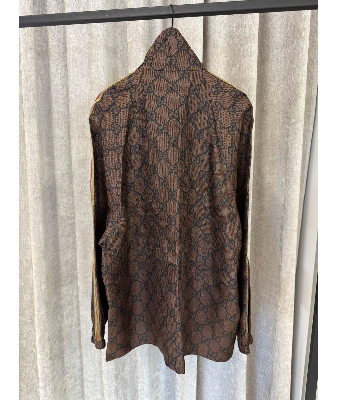 GUCCI Коричневый шелковый костюм с брюками, фото 3