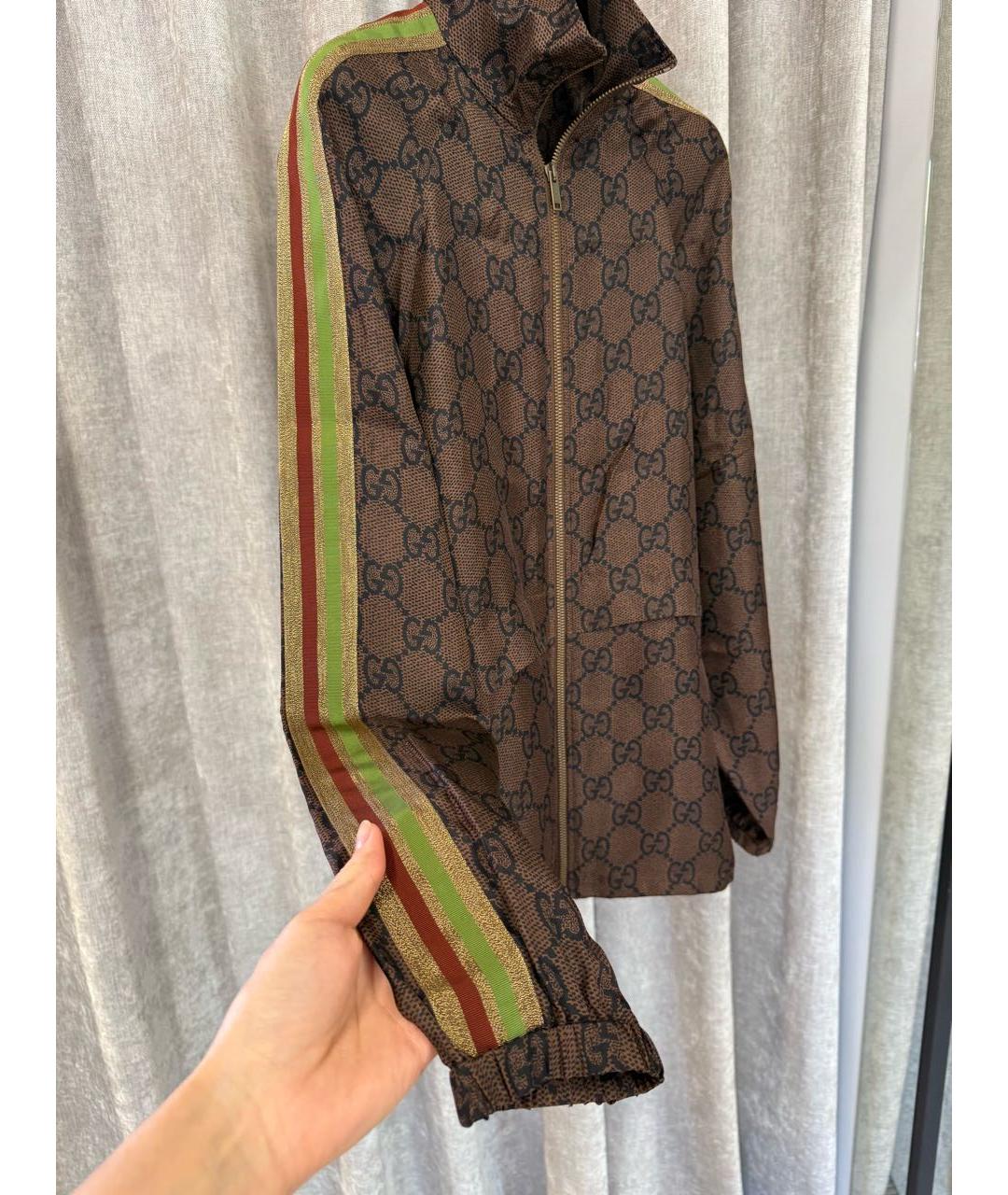 GUCCI Коричневый шелковый костюм с брюками, фото 4