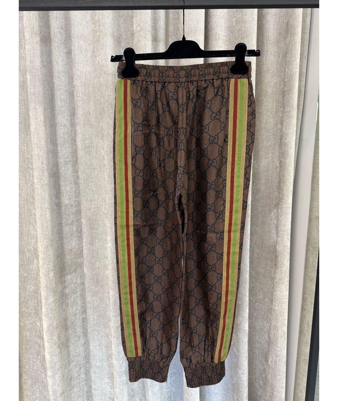 GUCCI Коричневый шелковый костюм с брюками, фото 5