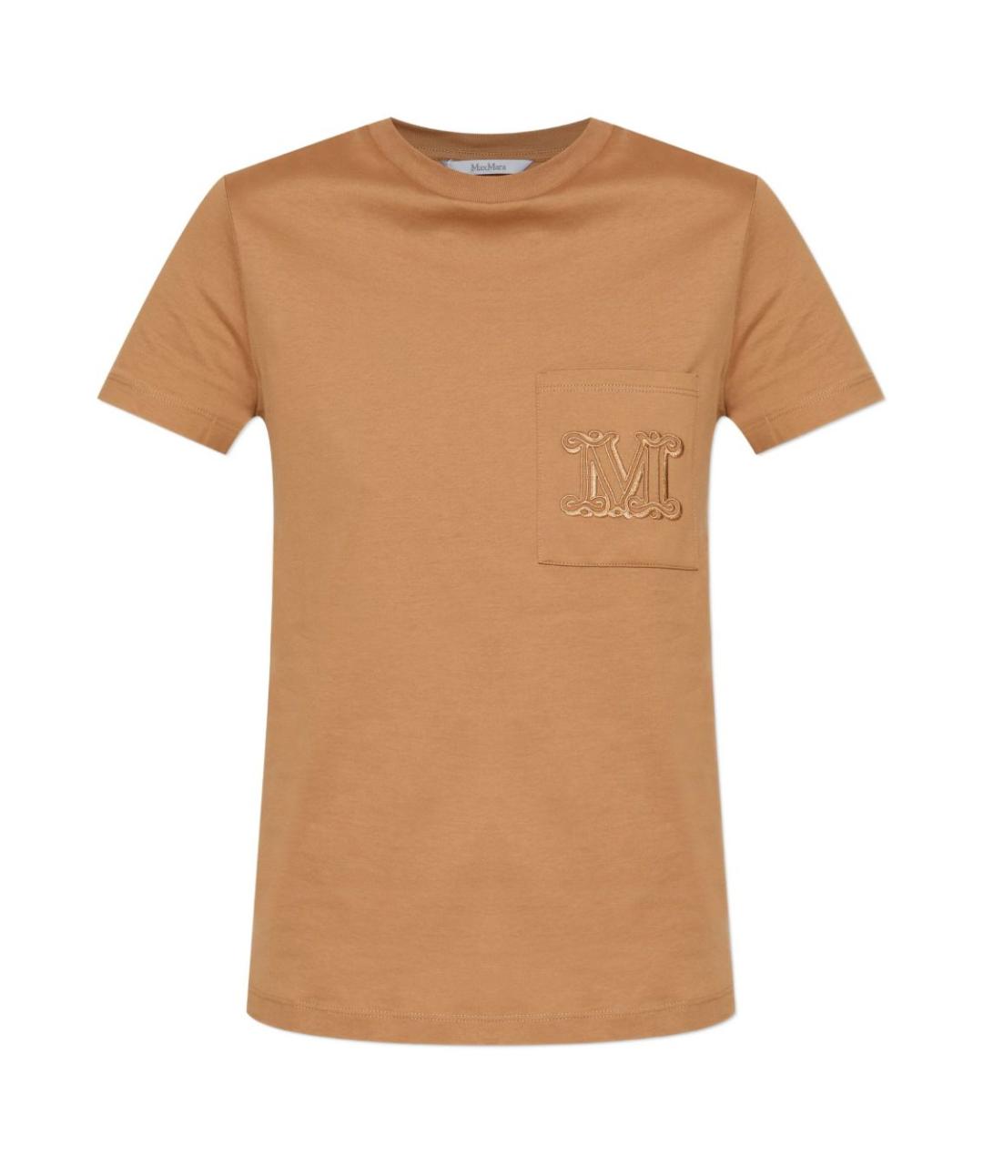 MAX MARA Бежевая хлопковая футболка, фото 1