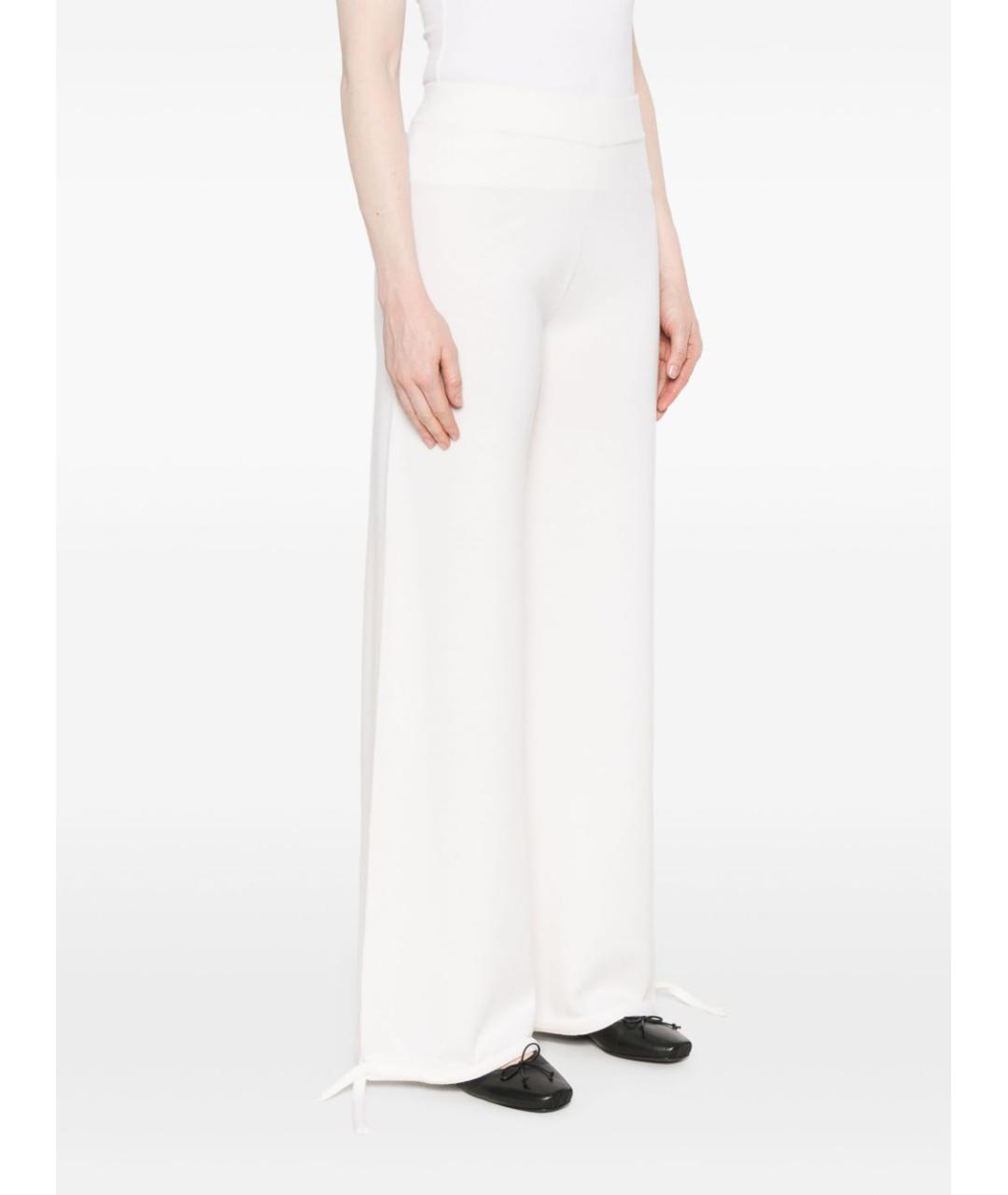 MAX MARA Белые шерстяные прямые брюки, фото 3