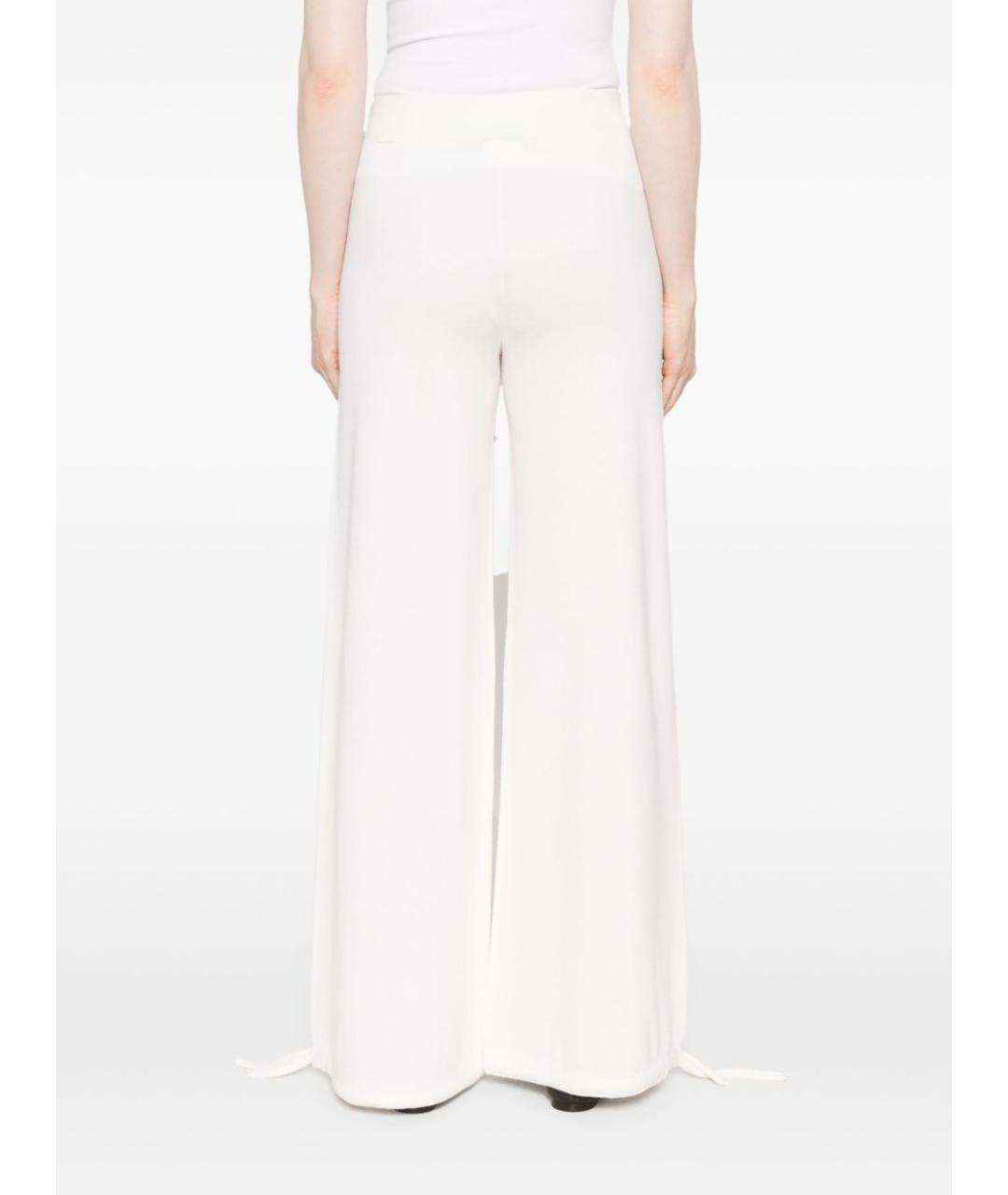 MAX MARA Белые шерстяные прямые брюки, фото 4