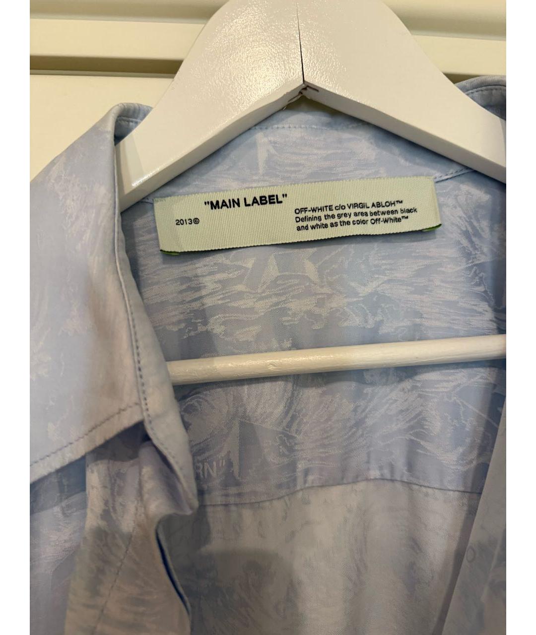 OFF-WHITE Голубое хлопковое коктейльное платье, фото 3
