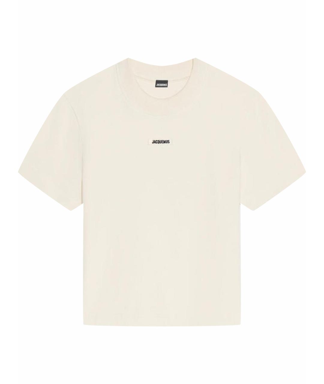 JACQUEMUS Бежевая хлопковая футболка, фото 1